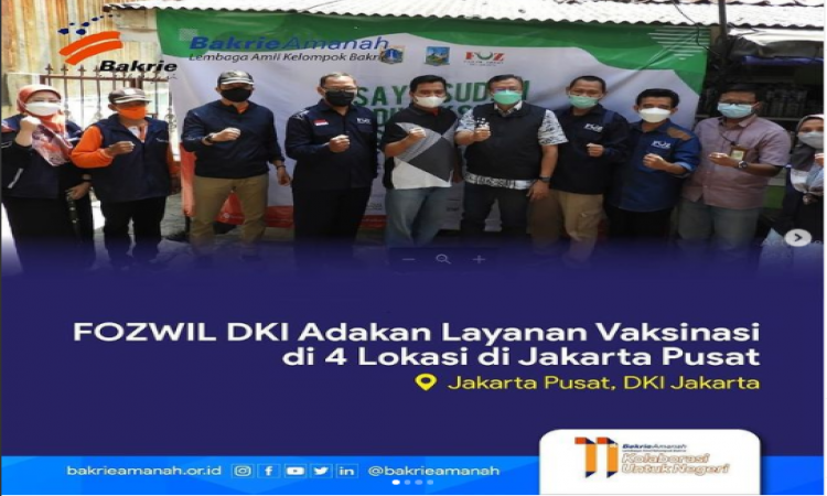FOZWIL DKI Adakan Layanan Vaksinasi di 4 Lokasi di Jakarta Pusat