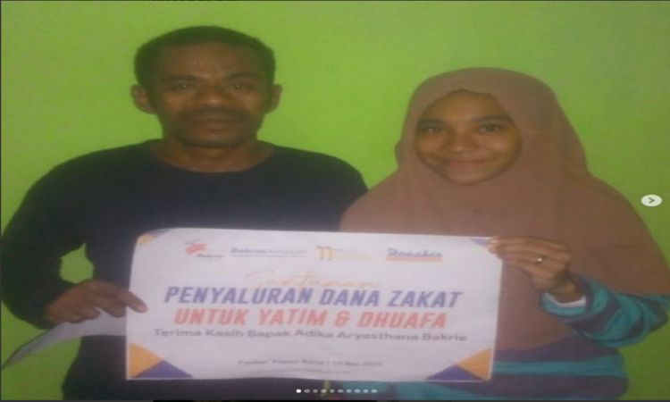 Santunan Yatim Dhuafa dari Bapak Adika Aryasathana Bakrie di Fakfak, Papua Barat