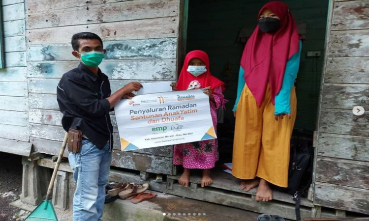 Bakrie Amanah salurkan santunan anak yatim dhuafa berkerjasama dengan EMP Malacca Strait