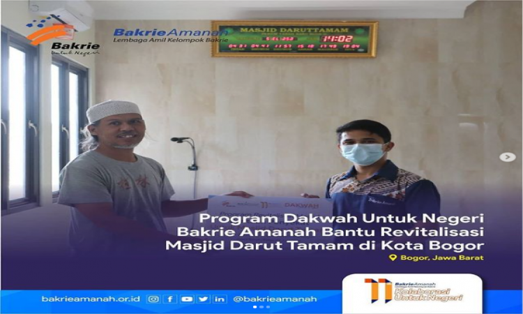 Program Dakwah Untuk Negeri Bakrie Amanah Bantu Revitalisasi Masjid Darut Tamam di Kota Bogor
