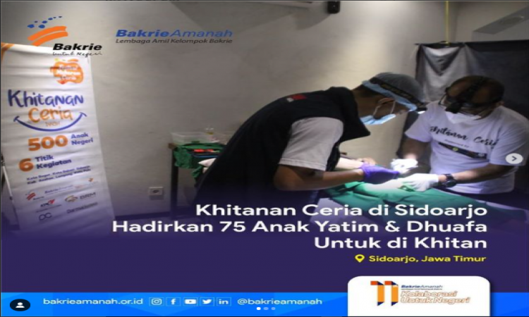Khitanan Ceria di Sidoarjo Hadirkan 75 Anak Yatim &amp; Dhuafa Untuk di Khitan