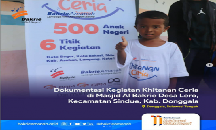 Dokumentasi Kegiatan Khitanan Ceria di Masjid Al-Bakrie, Desa Lero, Kecamatan Sindue, Kab. Donggala