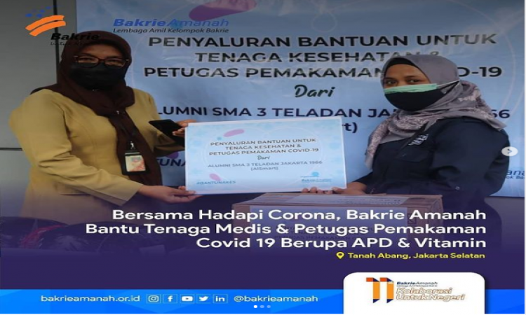 Bersama Hadapi Corona, Bakrie Amanah Bantu Tenaga Medis &amp; Petugas Pemakaman Covid-19 Berupa APD &amp; Vitamin