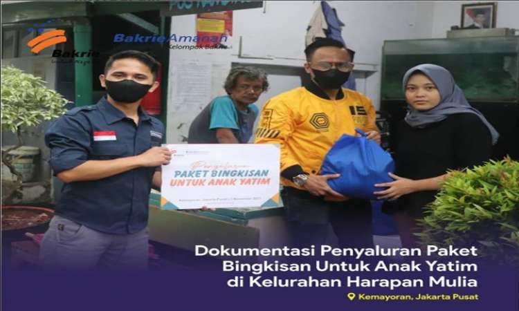 Penyaluran Paket Bingkisan Untuk Anak Yatim di Kelurahan Harapan Mulia