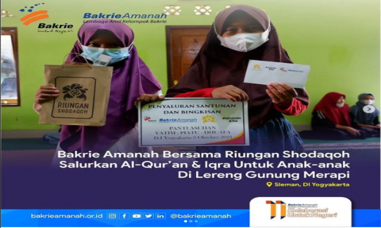 Bakrie Amanah Bersama Riungan Shodaqoh Salurkan Al-Qur'an &amp; Iqra Untuk Anak-anak di Lereng Gunung Berapi