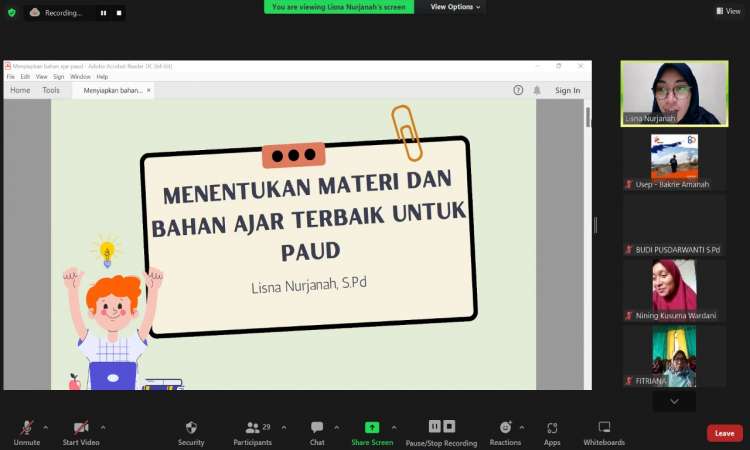 Program Pelatihan Untuk Guru PAUD Pekan Kelima